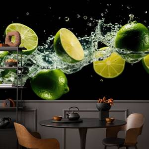 Papier Peint Citrons Verts Fruit Eau 3D 460 x 300 x 300 cm