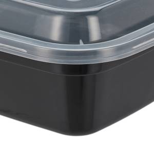 10x meal prep containers 2 compartiments Noir - Matière plastique - 22 x 5 x 16 cm