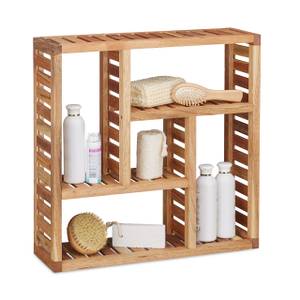 Etagère murale salle de bain bois noyer Marron - Bois manufacturé - 50 x 50 x 15 cm