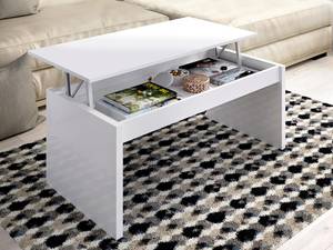 Table basse relevable BASTIAN Blanc - Bois manufacturé - 50 x 43 x 102 cm