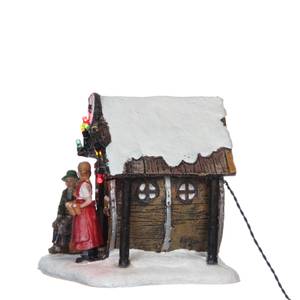 Weihnachtsdorf-Miniatur Bierstube Stein - 12 x 12 x 11 cm