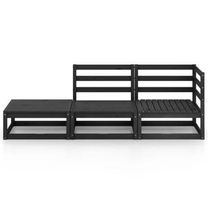 Garten-Lounge-Set (3-teilig) 3009909-1 Schwarz - Massivholz - Holzart/Dekor - 70 x 30 x 70 cm