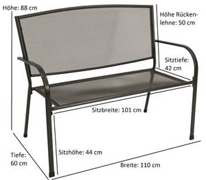 Garnitur CLASSIC 4-teilig, Streckmetall Grau - Metall - 70 x 72 x 70 cm