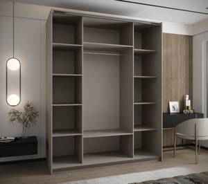 Armoire Lux 3 Beige - Argenté - Largeur : 190 cm