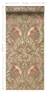 Tapete Blumenmuster im Jugendstil 7373 Gold - 53 x 1005 x 1005 cm