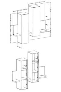 Hängeschrank BOTA Weiß - Holzwerkstoff - 152 x 142 x 35 cm