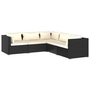 Garten-Lounge-Set (5-teilig) 3013632-16 Schwarz - Creme - Weiß