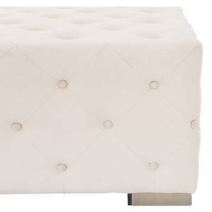 Pouf XXL 90x45x90 cm Crème, lin Blanc - Bois manufacturé - Textile - 90 x 45 x 90 cm