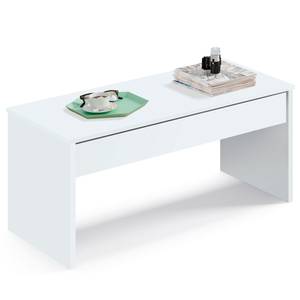 Table Basse Salon Opal Bas BRI-1033 Blanc - Bois manufacturé - Matière plastique - 100 x 47 x 50 cm