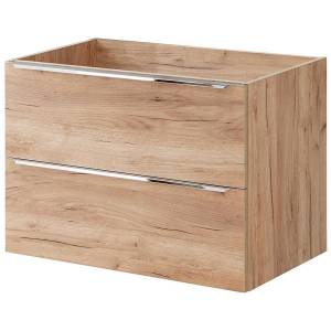 Waschtischunterschrank mit 2 Schubladen Braun - Holzwerkstoff - 80 x 57 x 46 cm