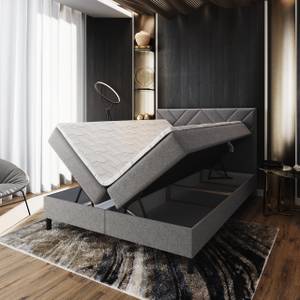 Boxspringbett ROKIS Hellgrau - Breite: 180 cm