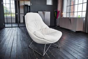 Fauteuil relax AVON Tissu Blanc crème