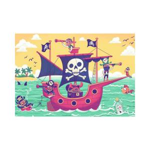 Puzzle Piratenboot Papier - 20 x 4 x 28 cm