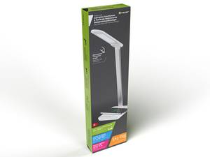 LUNA Schreibtischlampe Wireless Charger Weiß - Kunststoff - 11 x 37 x 11 cm