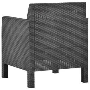 Garten-Lounge-Set Grau - Kunststoff - Polyrattan - 65 x 76 x 181 cm