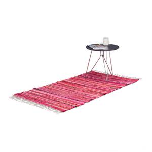 Flickenteppich mehrfarbig Pink - Rot - Textil - 140 x 1 x 70 cm
