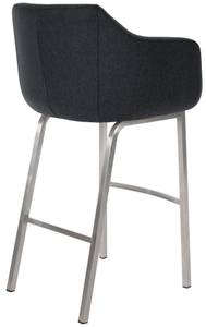 Tabouret de bar Monea Anthracite - Argenté