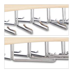 4 x Krawattenhalter Holz Braun - Silber - Holzwerkstoff - Metall - 43 x 15 x 3 cm