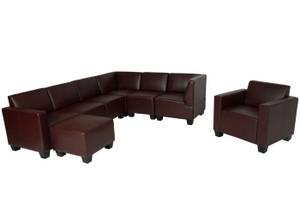 Couch-Garnitur Moncalieri (3-teilig) Braun - Kunstleder - 254 x 76 x 201 cm