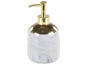 Set accessoires de salle de bain HUNCAL Doré - Blanc - Céramique - 12 x 38 x 12 cm