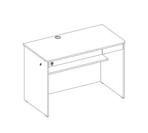 Bureau Snow Blanc - Bois manufacturé - 59 x 75 x 113 cm