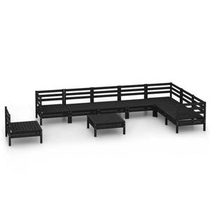 Garten-Lounge-Set Schwarz - Massivholz - Holzart/Dekor - 64 x 29 x 64 cm