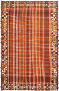 Teppich Jajim CXXVI Orange - Textil - 127 x 1 x 201 cm