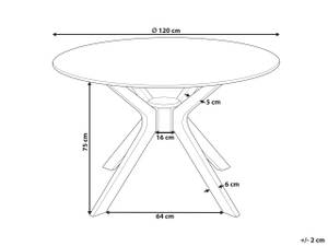 Table de salle à manger TYMIS Marron - Bois manufacturé - 120 x 75 x 120 cm