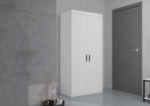 FURNIX Kleiderschrank Eliza 2D Weiß Weiß