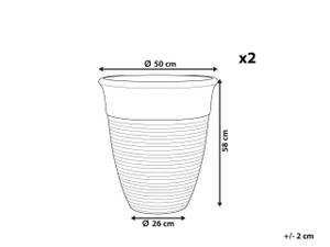 Outdoor Blumentopf KATALIMA 2-tlg Braun - Durchmesser: 50 cm - Stein