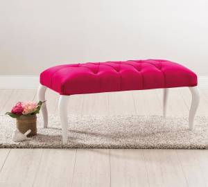 Hocker Rosie Pink - Naturfaser - 44 x 44 x 90 cm