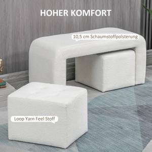 Hocker 838-432V00WT Weiß - Textil - 43 x 45 x 89 cm