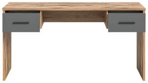 Bureau de maçon Gris - En partie en bois massif - 150 x 76 x 55 cm