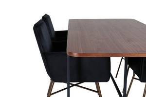 Essgruppe Uno 21 (5-teilig) Schwarz - Massivholz - 90 x 74 x 200 cm