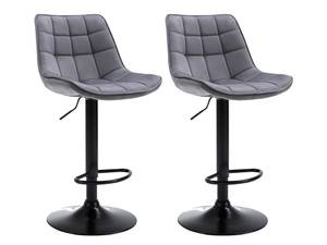 Tabouret de bar LIMA Lot de 2 Gris - Textile - 45 x 109 x 54 cm