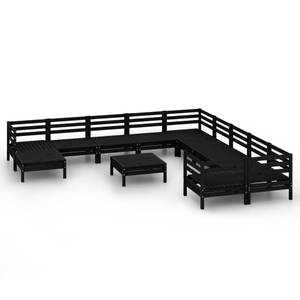 Garten-Lounge-Set Schwarz - Massivholz - Holzart/Dekor - 64 x 29 x 64 cm