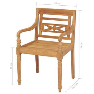 Chaise de jardin Marron - 52 x 55 cm - Bois/Imitation - En partie en bois massif