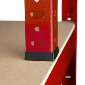 Schwerlastregal mit Werkbank rot Braun - Rot - Holzwerkstoff - Metall - Kunststoff - 100 x 180 x 60 cm