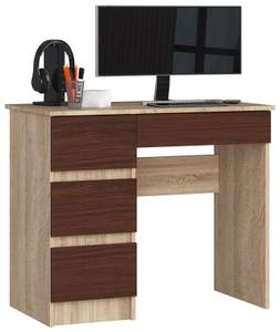 Schreibtisch A-7 links CLP Eiche Sonoma Dekor - Wenge Dekor