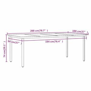 Garten-Essgruppe (9-teilig) 3013433-7 Weiß - Metall - Polyrattan - 100 x 74 x 200 cm