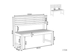 Gartenbank TREIA Braun - Massivholz - 110 x 92 x 50 cm