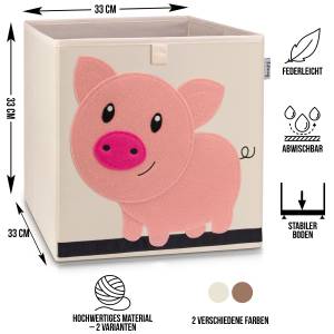 Lifeney Aufbewahrungsbox Schwein Motiv Kunststoff - 37 x 2 x 35 cm