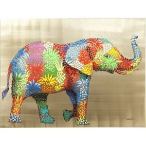 Bild Touched Flower Elefant Massivholz - 120 x 90 x 3 cm