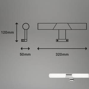 LED Bad-Spiegelleuchte, chrom, LED Silber - Tiefe: 47 cm