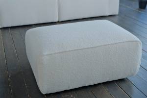 Hocker NELE Polsterhocker Weiß - Textil - 98 x 44 x 66 cm