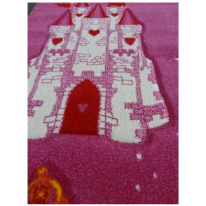 Tapis enfant CHATOLI 140x140 rose 140 x 140 cm