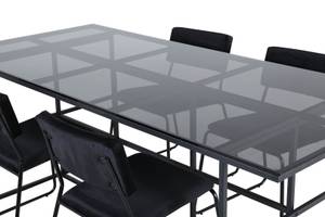 Essgruppe Leif (5-teilig) Grau - Massivholz - 90 x 74 x 200 cm