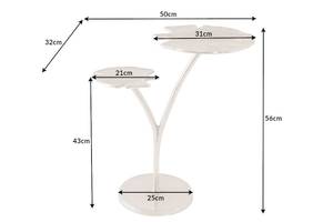 Beistelltisch GINKGO LEAFS Silber - Metall - 50 x 56 x 32 cm