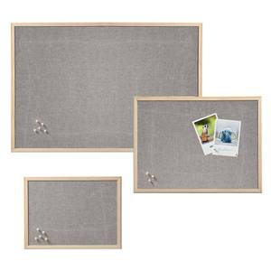 Pinboard, Leinen/Kiefer Braun - Naturfaser - 60 x 1 x 40 cm