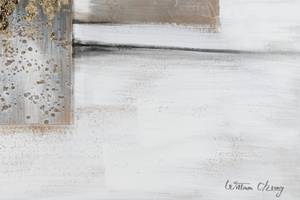 Tableau peint à la main Dawn of Cubism Blanc - Bois massif - Textile - 120 x 60 x 4 cm